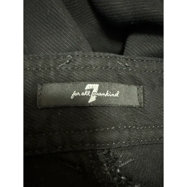 7 For All Mankind Women's Black Wide Leg High Rise Trousers Denim Jeans Pants 28 - Image 4
