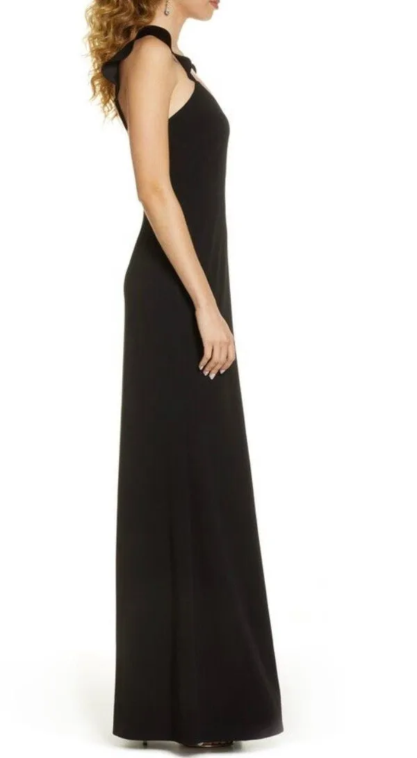 WAYF NWOT The Mina Ruffle Strap Gown In Black - Image 2