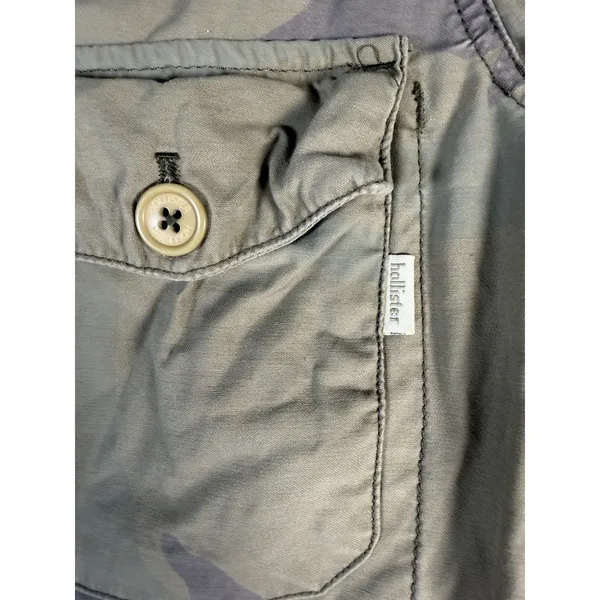 Hollister Vtg Womens Camo Cargo Utility Field Jacket‎ Cotton Size Lg Military - Image 2