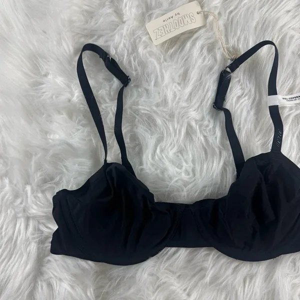 Aerie Smoothez Mesh Full Coverage Unlined Bra Black 34B - Image 3