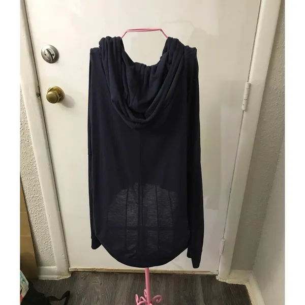 Abercrombie & Fitch Blue High Low Hoodie M Classic Casual Cozy Comfy Skater Twee - Image 6