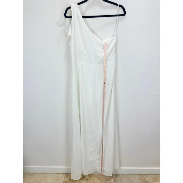 Lulus Simply Brilliant White One-Shoulder Bow Maxi Dress Formal Wedding XL NWT - Image 12