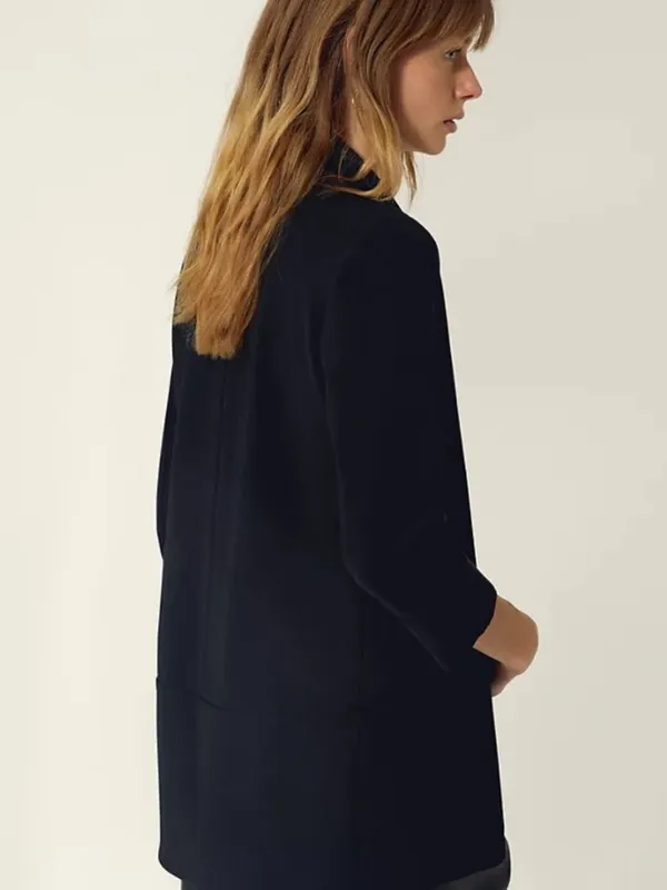 Aritzia Wilfred Chevalier Jacket Blazer Crepe 3/4 Sleeve Black Size 10 - Image 4