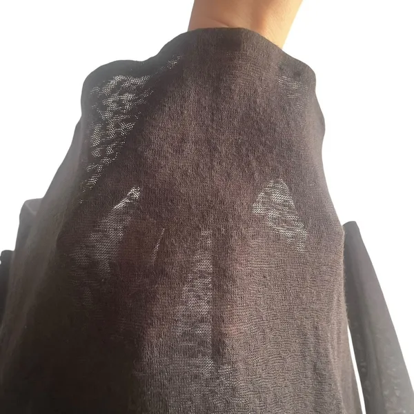 Element Women's Size Medium Black Crochet Semi Sheer Long‎ Sleeve Shirt - Image 5