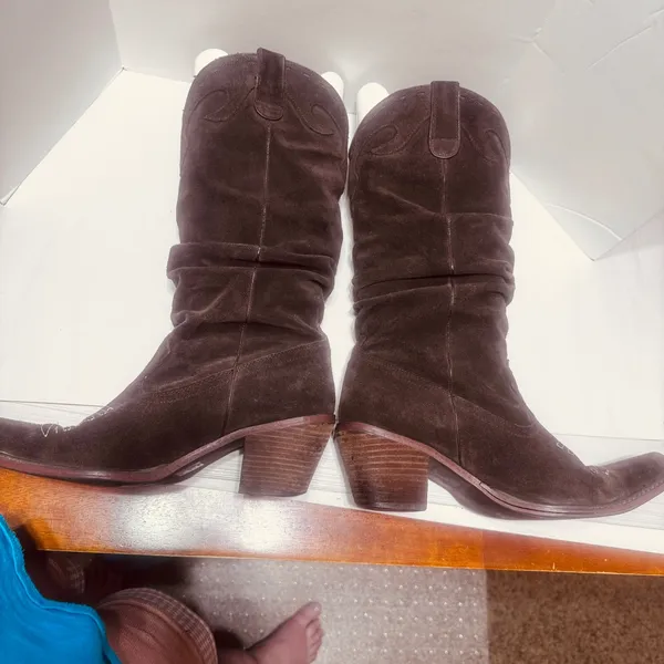 Steve Madden Womens Brown Suede Slouchy Western Cowboy Boots Pointed Toe 8.5 - Image 5