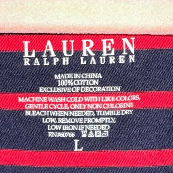 Lauren Ralph Lauren Striped‎ Maxi Dress Large Navy & Red Sleeveless Tie Waist - Image 4