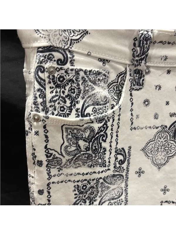 Kensie White & Black Patterned Ankle Jeans - Image 6