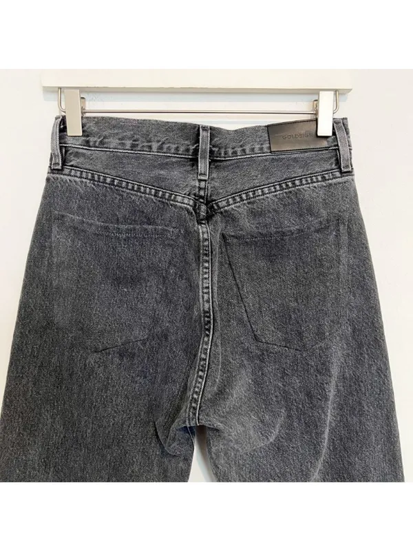 Goldsign‎ Benefit Jeans Size 24 Gray High Rise Straight Rigid Old Money Minimal - Image 10