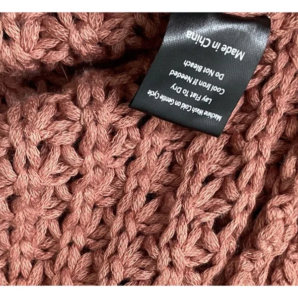 POL Chunky Sweater Cardigan Size Medium Open Front Knit Crochet Boho Cable Knit - Image 7