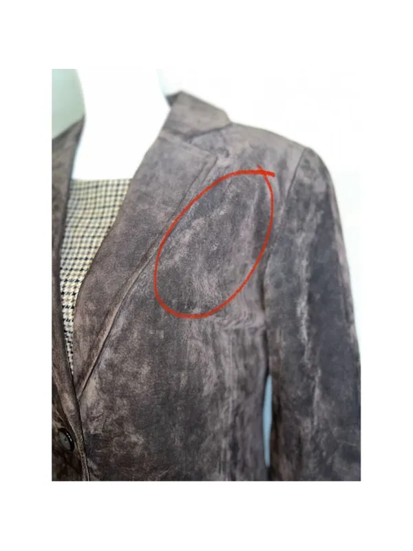 Dark Chocolate Suede 100% Genuine Leather Blazer 10 Espresso - Image 4