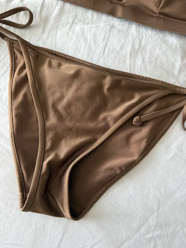H&M Brown Triangle Tie-Side Bikini Set From Italy - Image 4