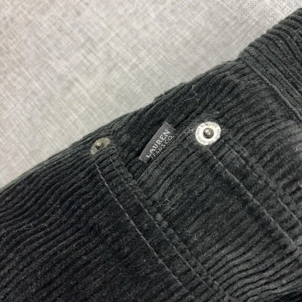 Lauren Ralph Lauren Corduroy Pants Womens 4P Black Petite Stretch Bootcut LRL - Image 10