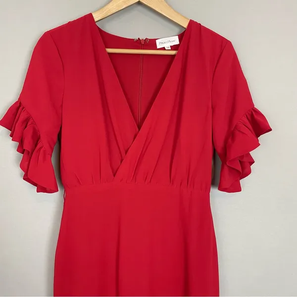 Revolve Dress Privacy‎ Please Red Lobster Asymmetrical Sz XS Ruffle Gown NO BELT - Image 4