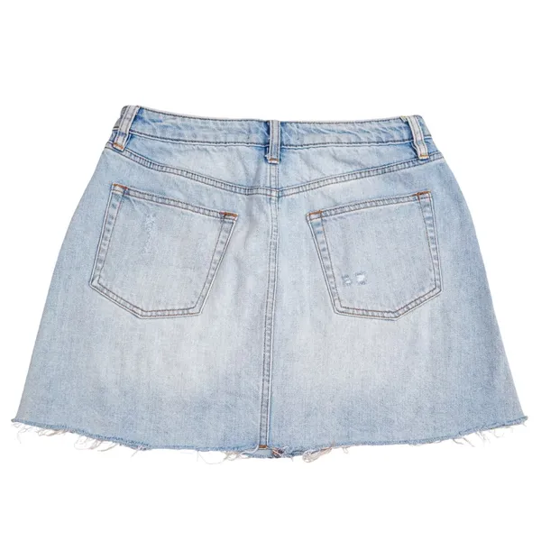 We The Free Breezy Free People Denim‎ Mini Skirt Womens 29 Light Wash Distressed - Image 3