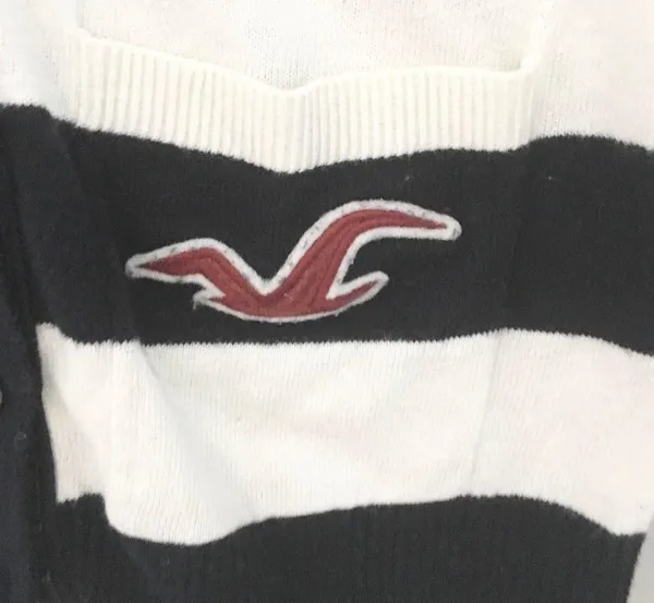 Hollister ★ Varsity Collegiate Rugby Stripe Cardigan Sweater ★ Navy White - Image 9