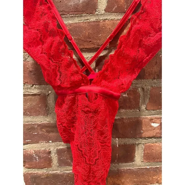 Victorias Secret sexy Lace Teddy Lingerie Red M - Image 2