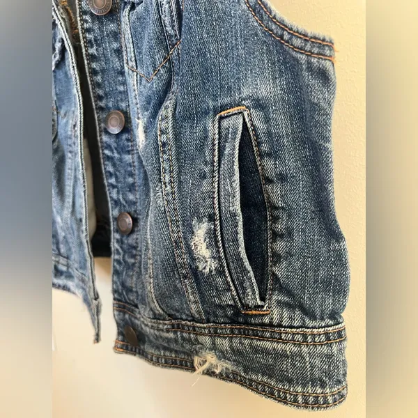 American Eagle Y2K Distressed Denim Vest Medium‎ 2008 - Image 7