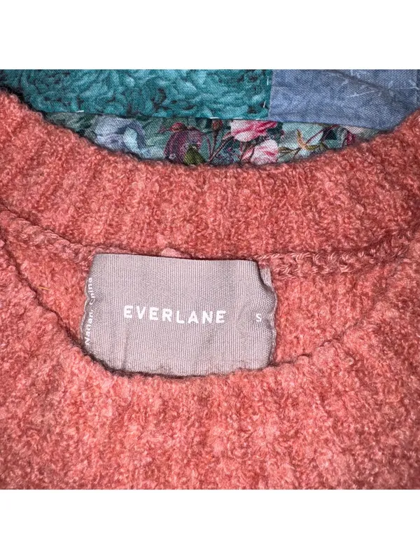 Everlane 65% WOOL Blend Coral Bouclé Woman’s Cozy Sweater, Size Small Outdoor - Image 5