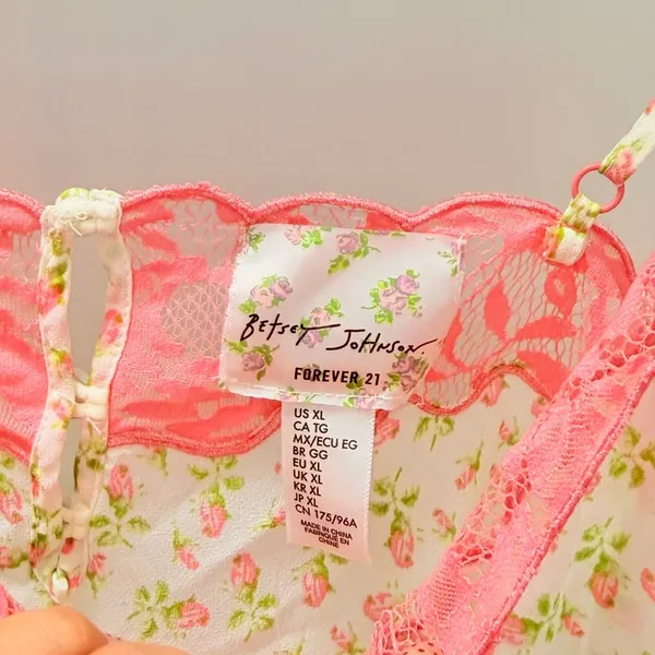 Betsey Johnson x Forever 21 Floral Lingerie‎ Slip Dress XL Whimsical Bridgerton - Image 7