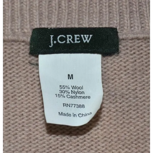 J. Crew Tan Open Shawl Collar Front Wool Cashmere Blend Cardigan Sweater Size M - Image 8
