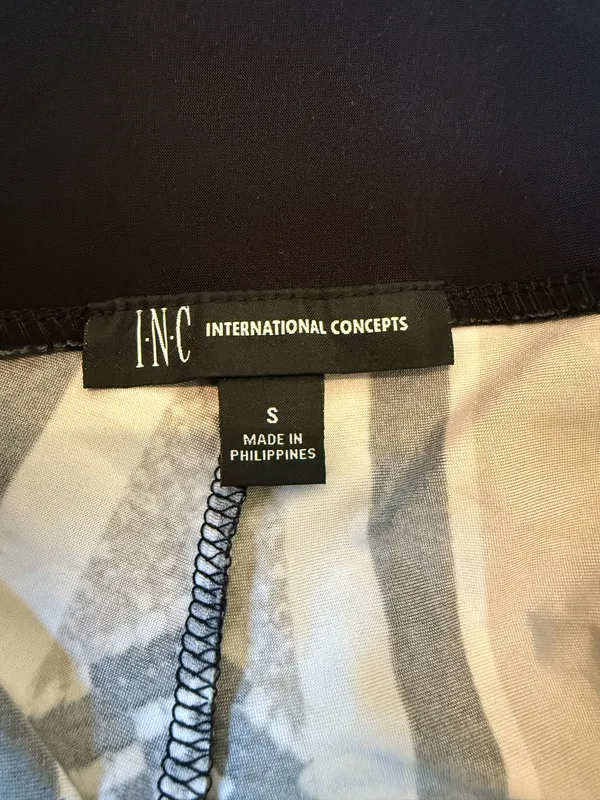INC International Concepts Black and White Snake Print Curtains Pant - Image 2