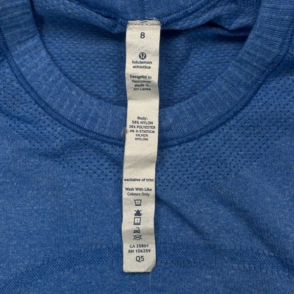 Lululemon Women‎ Swiftly Tech Long Sleeve Blue Heathered Seamless Running Top 8 - Image 5