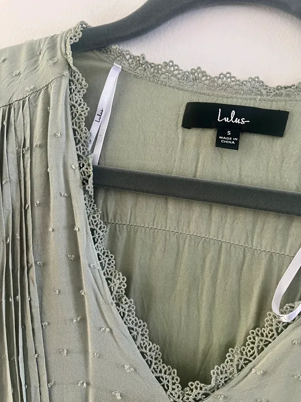 Lulus Completely In Love Sage Green Swiss Dot Button-Front Maxi Dress - Image 6