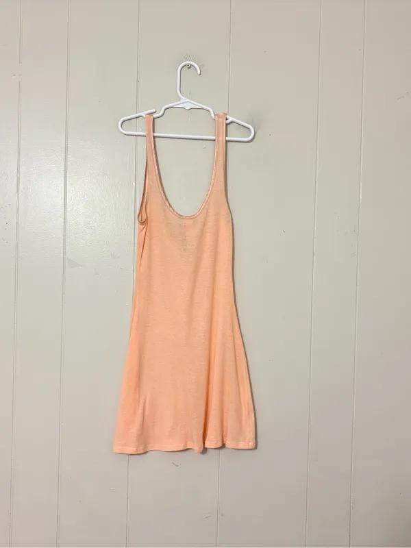 SKIMS Sheer Rib Mini Slip Dress XXS Villa Peach Pink Bodycon - Image 12