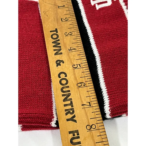 Indiana Hoosiers IU‎ Striped Knit Scarf One Size Fits All Team Red Black White - Image 8