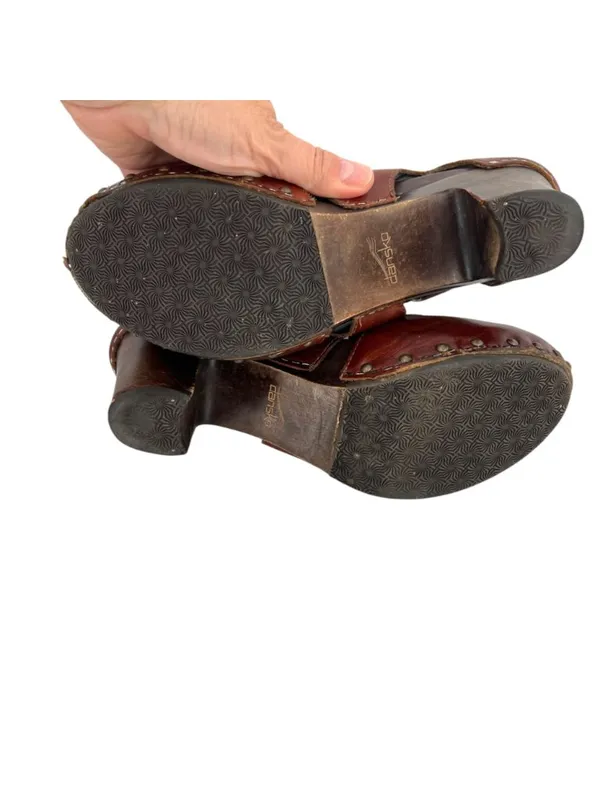 Dansko Ryder Brown Leather Studded Heeled Clogs Size 39 EU 8.5-9 US Cottagecore - Image 8