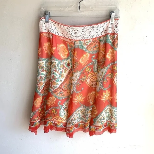 Antonio Melani Santa Fe Poppy Ibiza Silk Skirt Sz 10 NWT - Image 4
