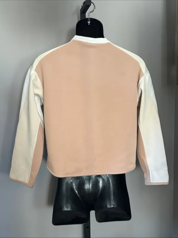 Nike Small Cream and Rose Gold Colorblock Crewneck Crop Sweatshirt - Image 2