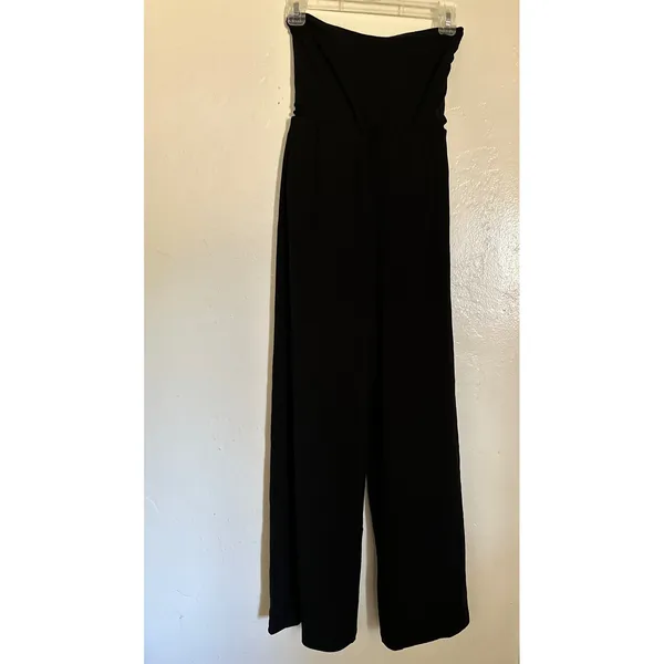 NWT OGL Eco-Friendly Strapless Wide-Leg Jumpsuit – Black, Size XS - Image 7