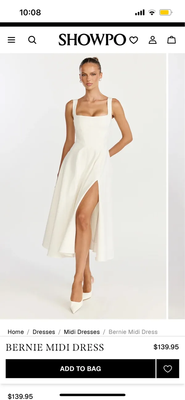 New Showpo Bernie Midi Square Neck Dress Size Large MSRP $139 - Image 3