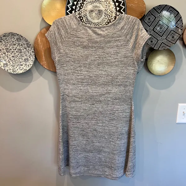 Garage Womens Grey Space Dye‎ Square Neck Cap Sleeve Bodycon Mini Dress Large - Image 3