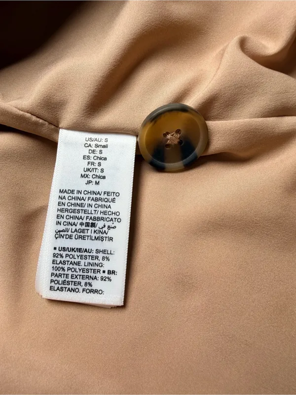 The Drop Blake Long Blazer Women’s Small Praline Tan Single Button Stretch - Image 9