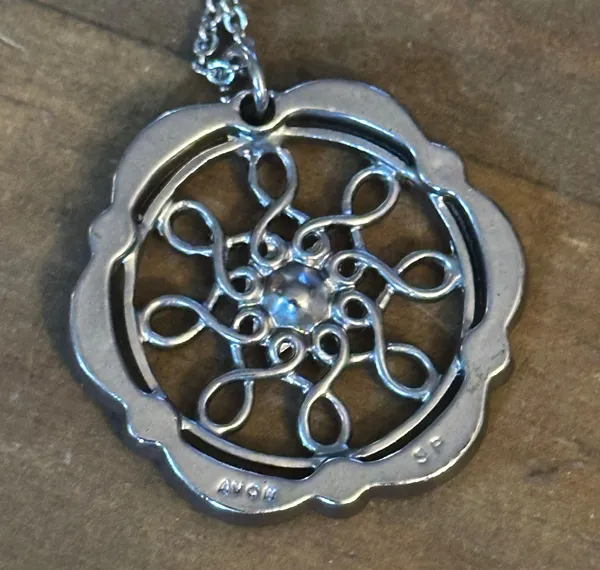 Vintage Avon Rhinestone Marcasite Sun Pendant Necklace - Image 3