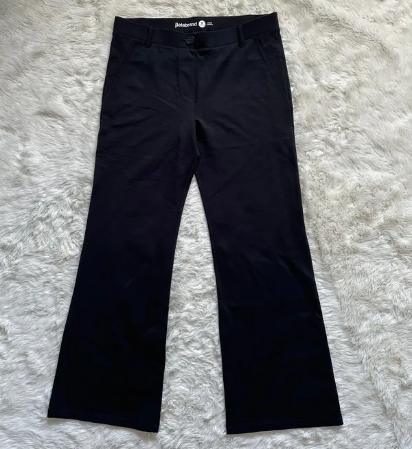 Betabrand Pants Boot-Cut Classic Dress Pant Yoga Pants Black Short Petite M - Image 4