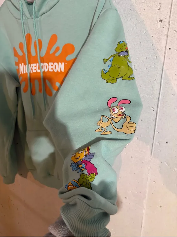 Nickelodeon Cartoon Characters Graphic Hoodie | Size: Medium - Image 3