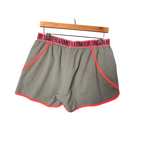 Under Armour Unlined Athletic Shorts L Gray Pink HeatGear Loose Fit Sporty - Image 2