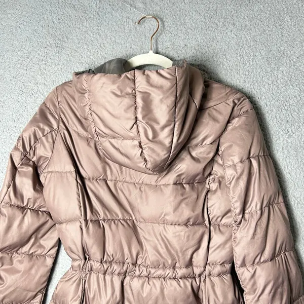 Kenneth Cole Reaction Coat Womens XS Dusty Mauve Hooded‎ Puffer Jacket Coat READ - Image 7