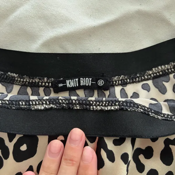 Leopard Print Satin Midi Skirt Multiple Size XS - Image 3