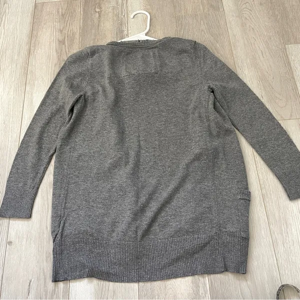Abercrombie & Fitch Cardigan Sweater ruffle open womens Gray (small) y2k vintage - Image 4
