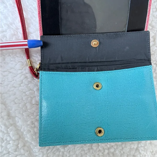 So Cute Handmade Mexican Leather Fish/Appliqué Crossbody Wallet - Image 5