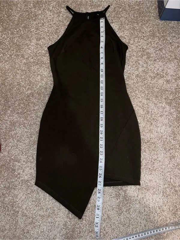 Windsor Olive Green Halter Bodycon Dress - Women - Image 4