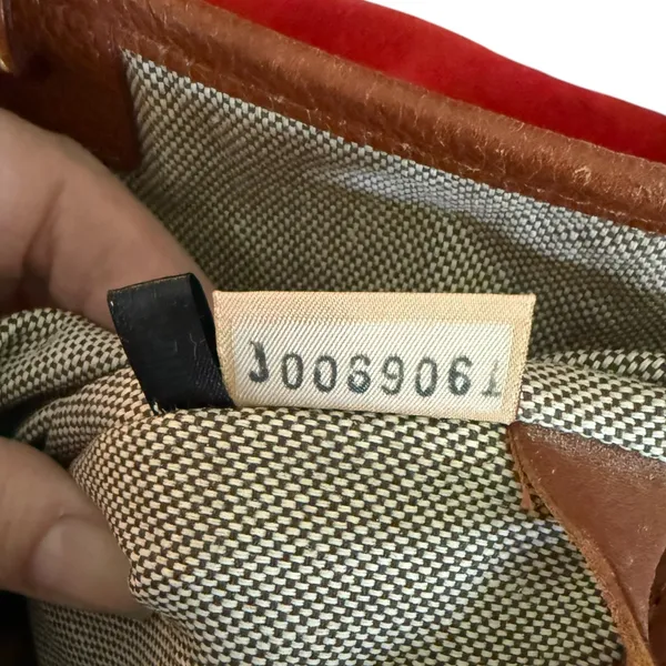Dooney & Bourke Red Brown Suede Leather Tote Purse - Image 11