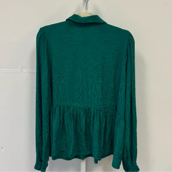 Lilly Pulitzer Animal Pattern‎ Jaylene Long Sleeve Jacquard V-neck Blouse Sz 16 - Image 3
