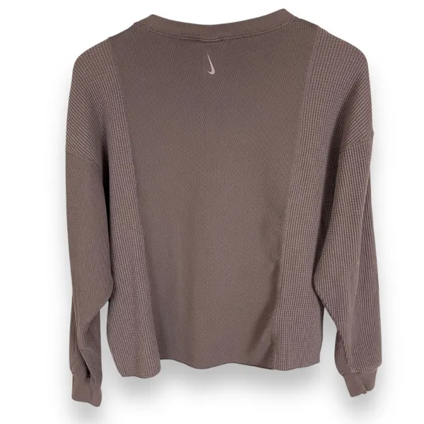 Nike Yoga Dri-Fit Luxe Cover-Up Shirt‎ Women Long Sleeve Henley Size Medium Knit - Image 3