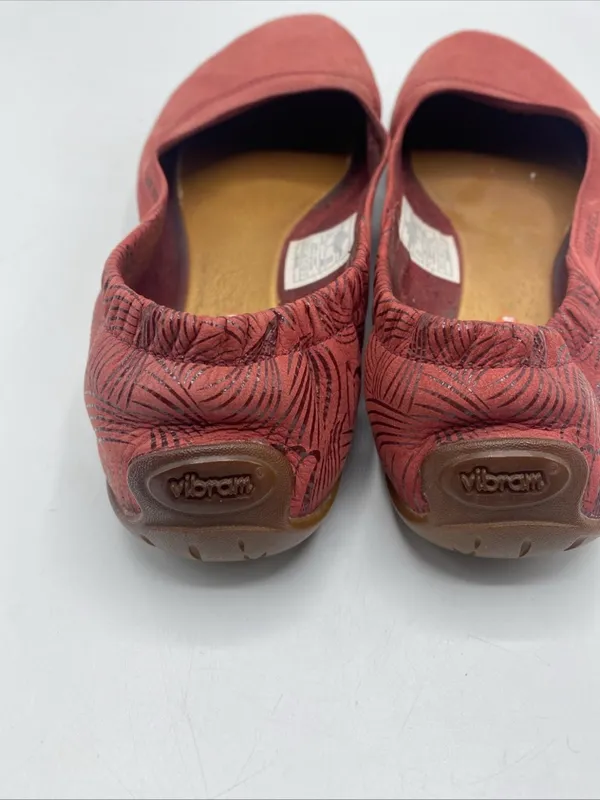 Merrell Suede Vibram Sole Ballet Flats Women’s 5.5 Comfort Shoes Red Port - Image 2