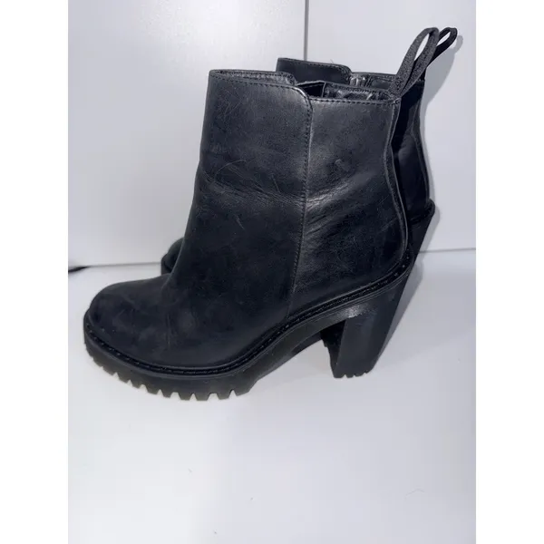 Dr. Martens Chelsea Boots Womens Size 8 Magdalena Black Leather Ankle Zip Heeled - Image 6